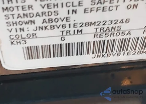 2008 Infiniti G35 Journey из США, поврежденный, VIN JNKBV61E28M223246